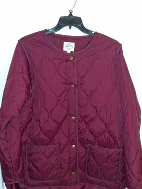 St. John's Bay Quilted Jacket - Burgundy Size XL